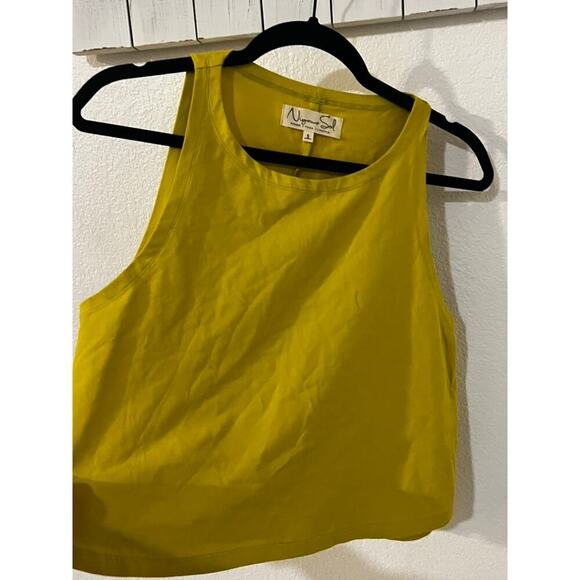 EUC Niyama sol mustard yellow loose tank top size S yoga activewear - Picture 3 of 4